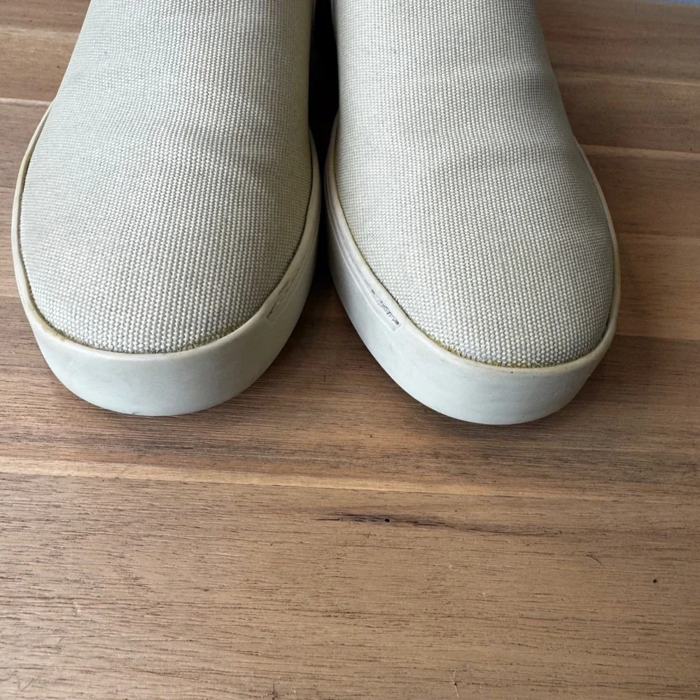 Rag & Bone Men 12 EU 45 Cream Off White Canvas Slip On Sneaker Loafers Casual